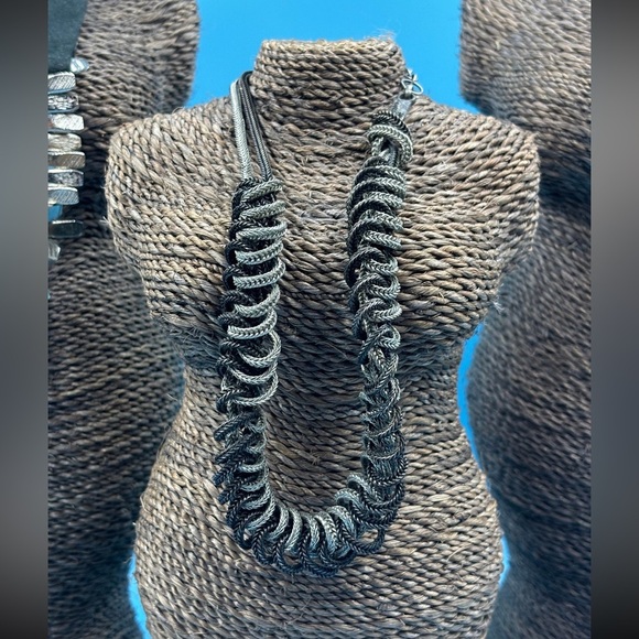 Six Silvertone Chain Linked Necklaces.  One Lot Sale.  Bulk Purchase. - Picture 3 of 8